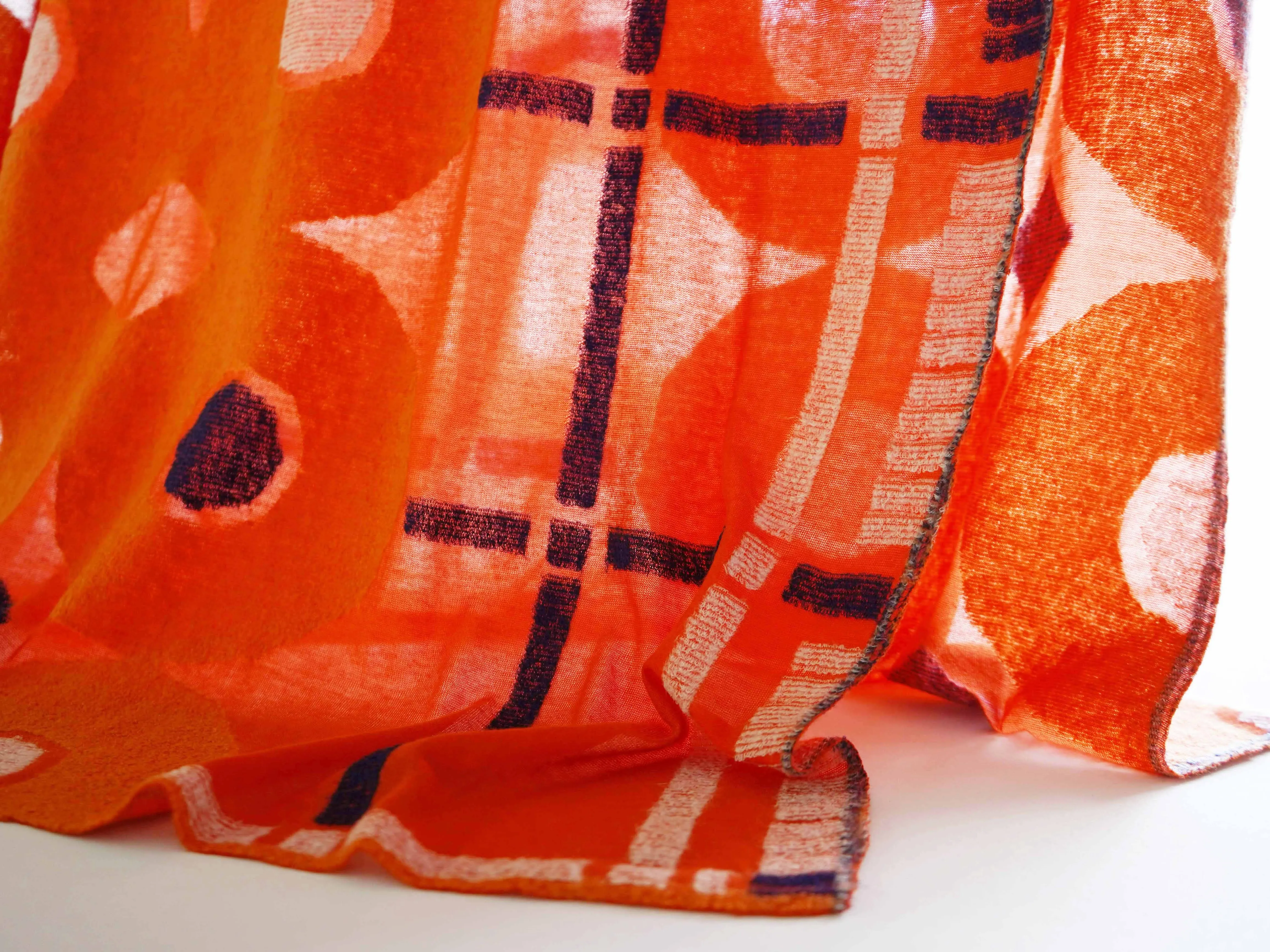 NITORITO | Scarf | Hanamaru - Navy / Orange