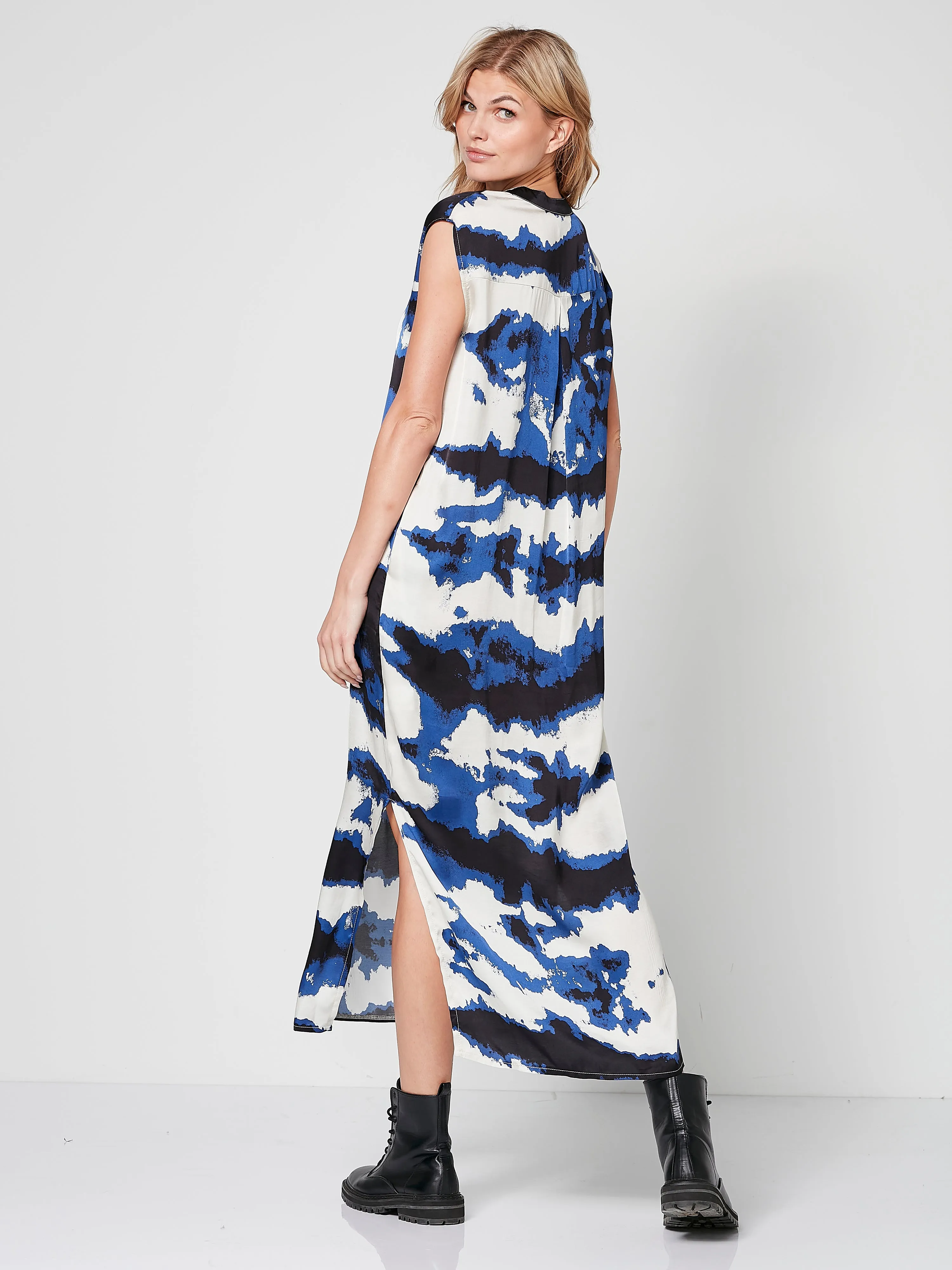 ODELINE printed dress - Royal Blue mix