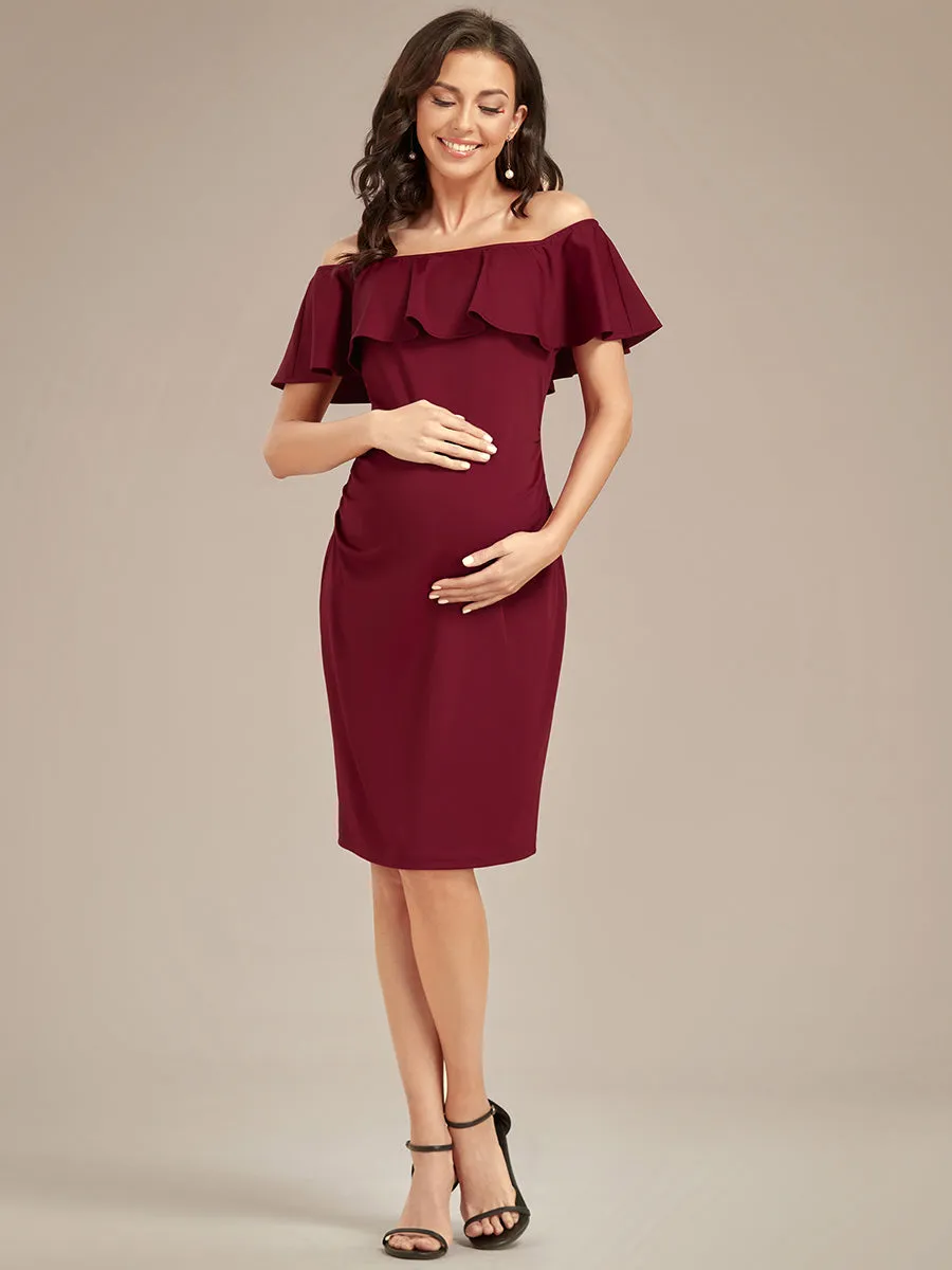 Off Shoulder Ruffles Wholesale Maternity Dresses