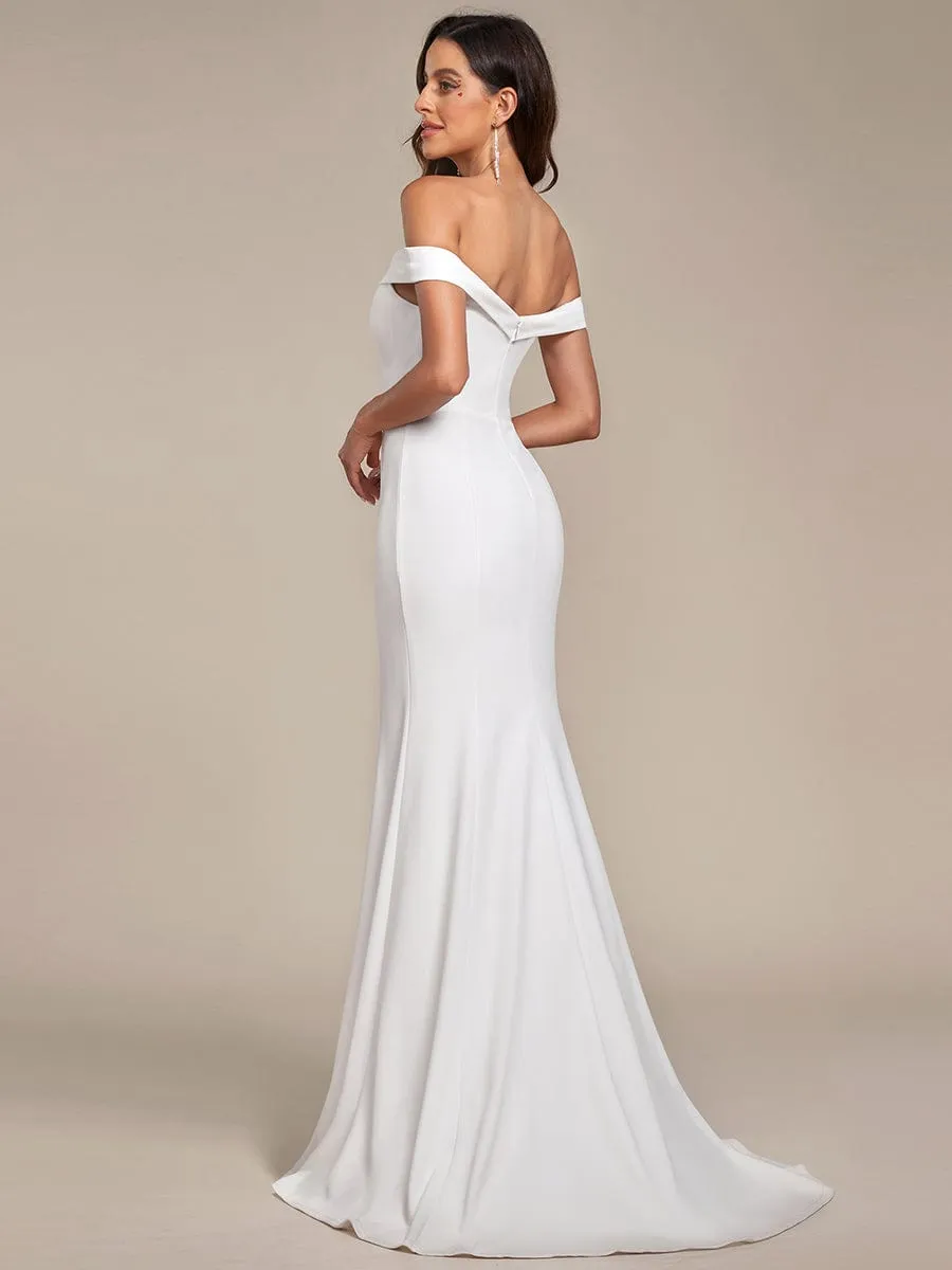 Off the Shoulder Mermaid Corset Eloping Dress for Wedding