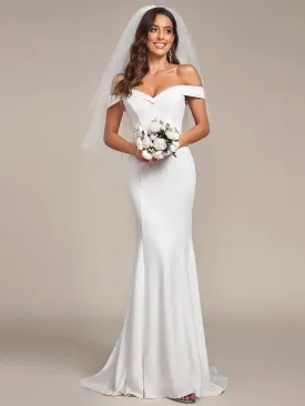 Off the Shoulder Mermaid Corset Eloping Dress for Wedding