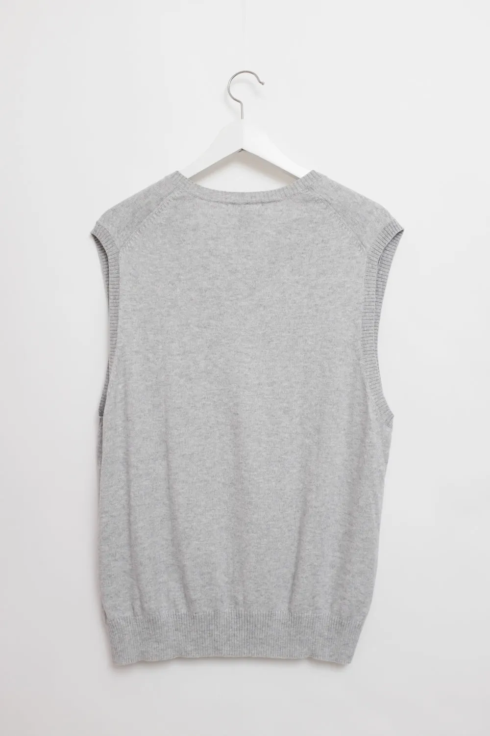 PALE GREY CASHMERE COTTON VEST