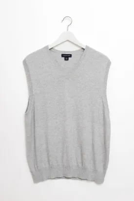 PALE GREY CASHMERE COTTON VEST