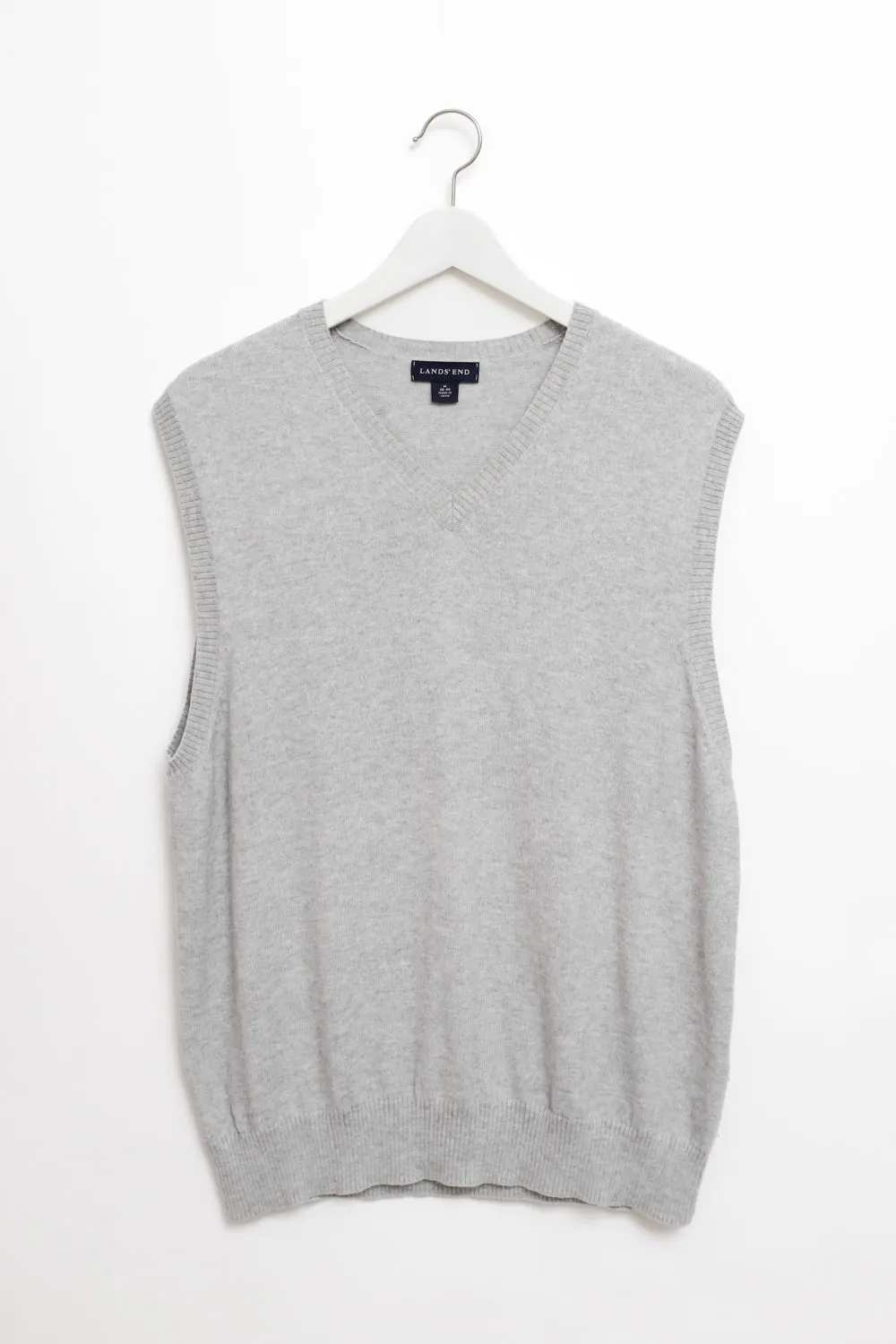 PALE GREY CASHMERE COTTON VEST