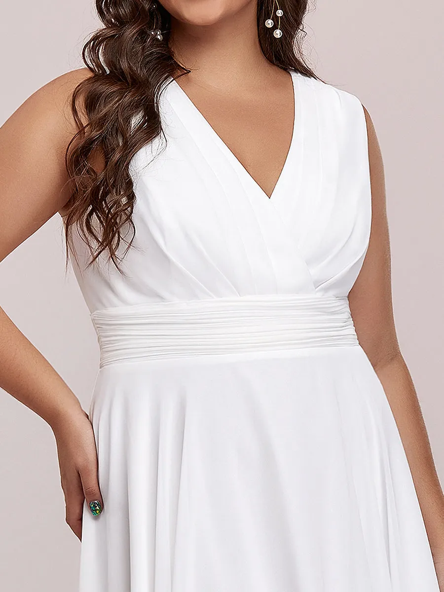 Plus Size Pretty Wholesale Knee Length Chiffon Bridesmaid Dress with Irregular Hem