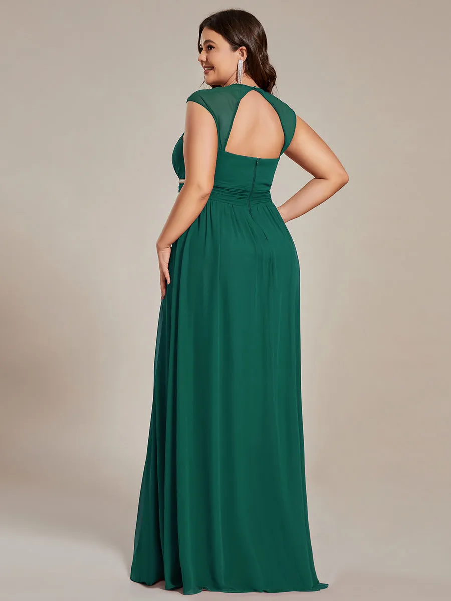 Plus Size Sleeveless Floor Length V Neck Wholesale Bridesmaid dresses