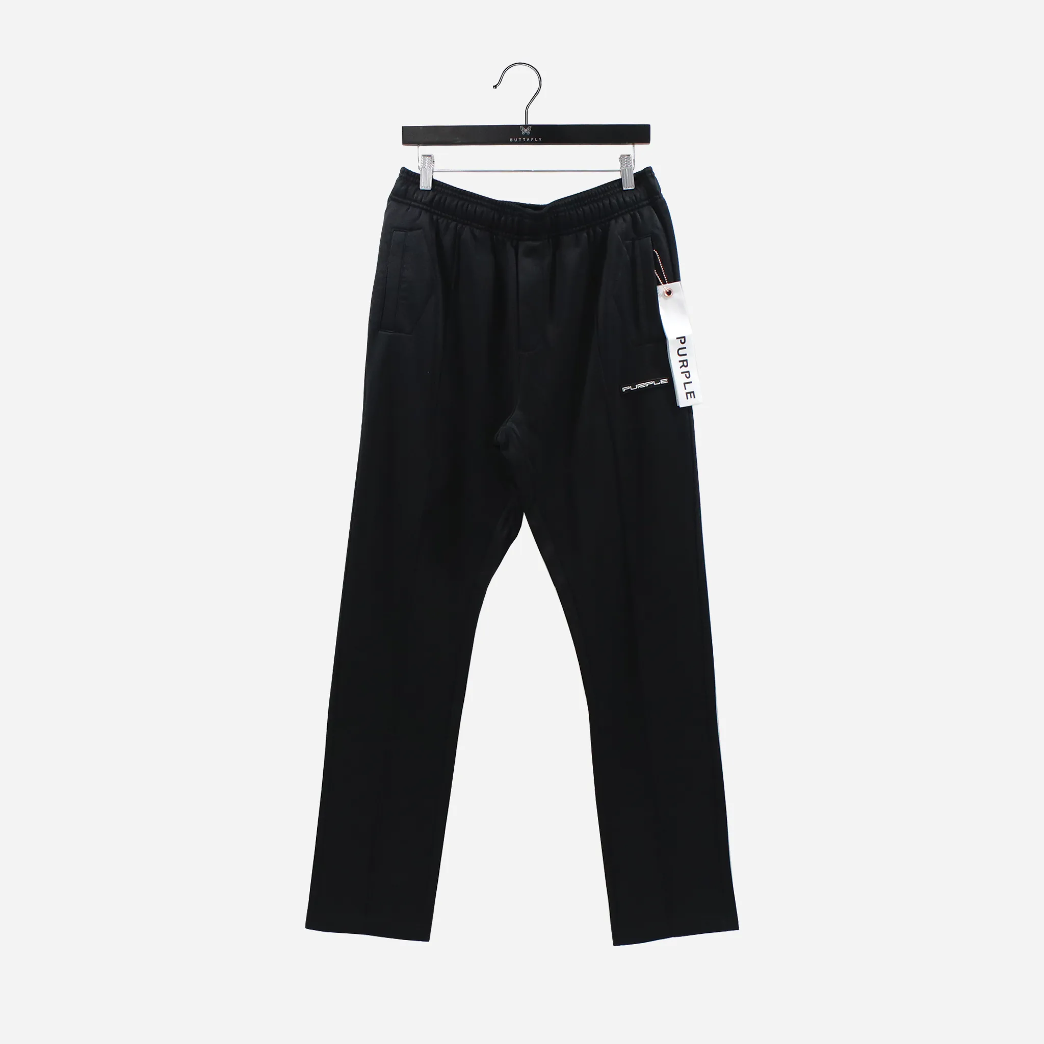 Purple Brand Solid Poly Tricot Pant Black P415-PBBP322