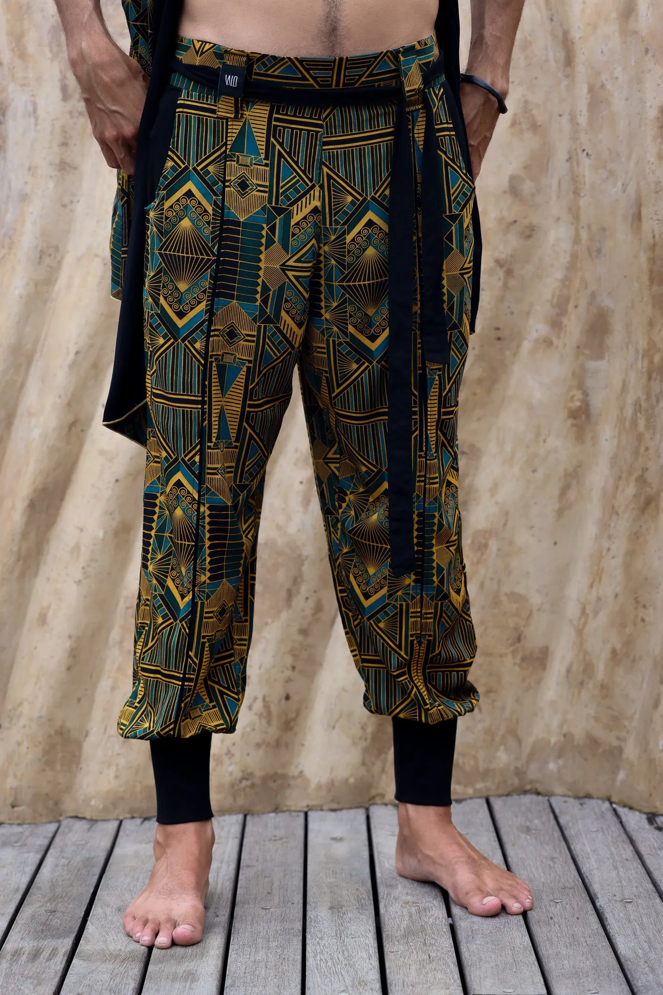 QI PANTS Prism - Oriental Print Art Tencel Pants