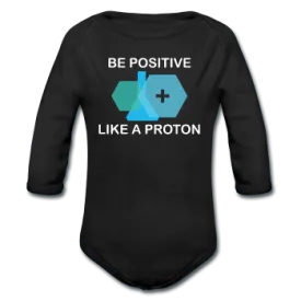 "Be Positive" (white) - Baby Long Sleeve One Piece