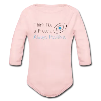 "Think like a Proton" (black) - Baby Long Sleeve One Piece