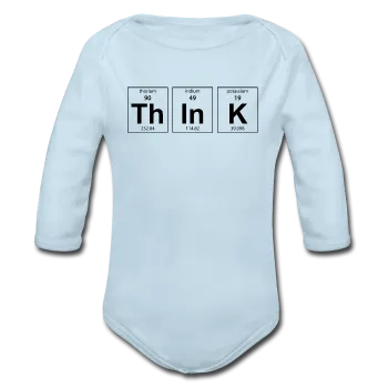 "ThInK" (black) - Baby Long Sleeve One Piece