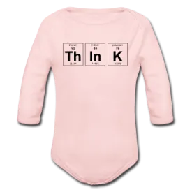 "ThInK" (black) - Baby Long Sleeve One Piece