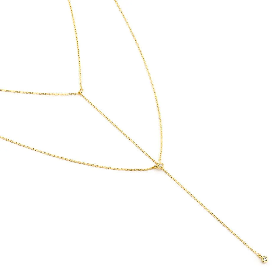 Simple CZ Layered Necklace