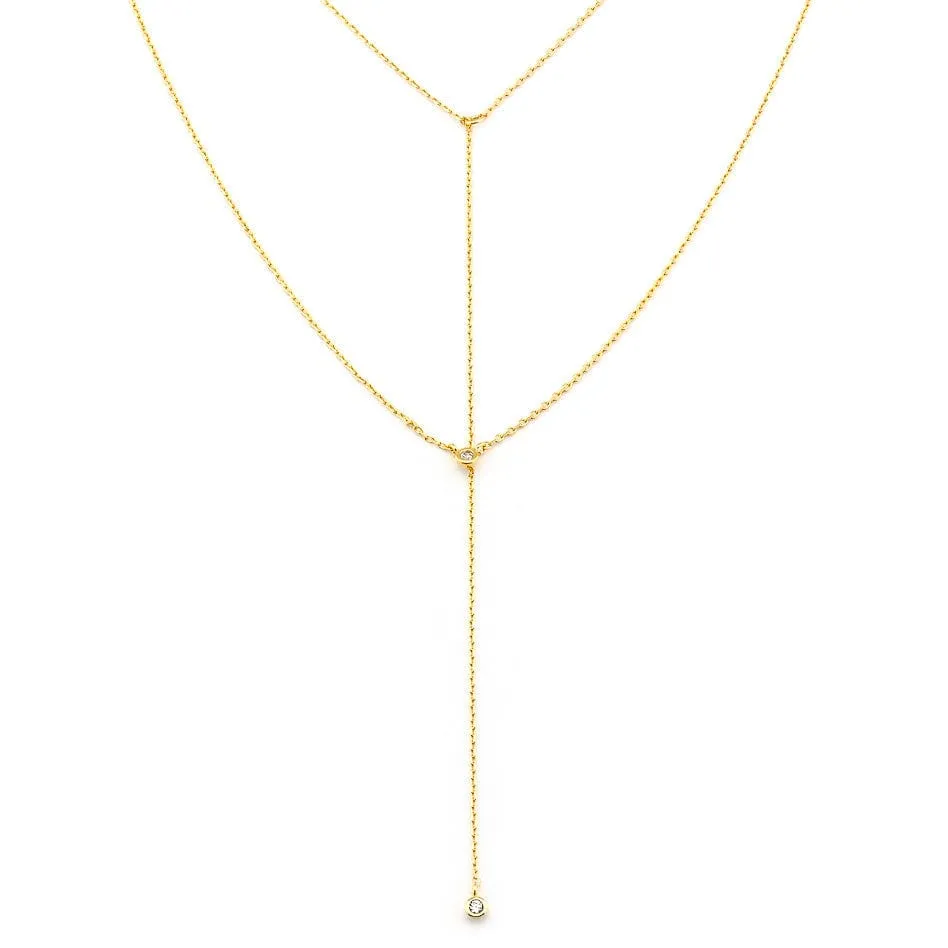 Simple CZ Layered Necklace