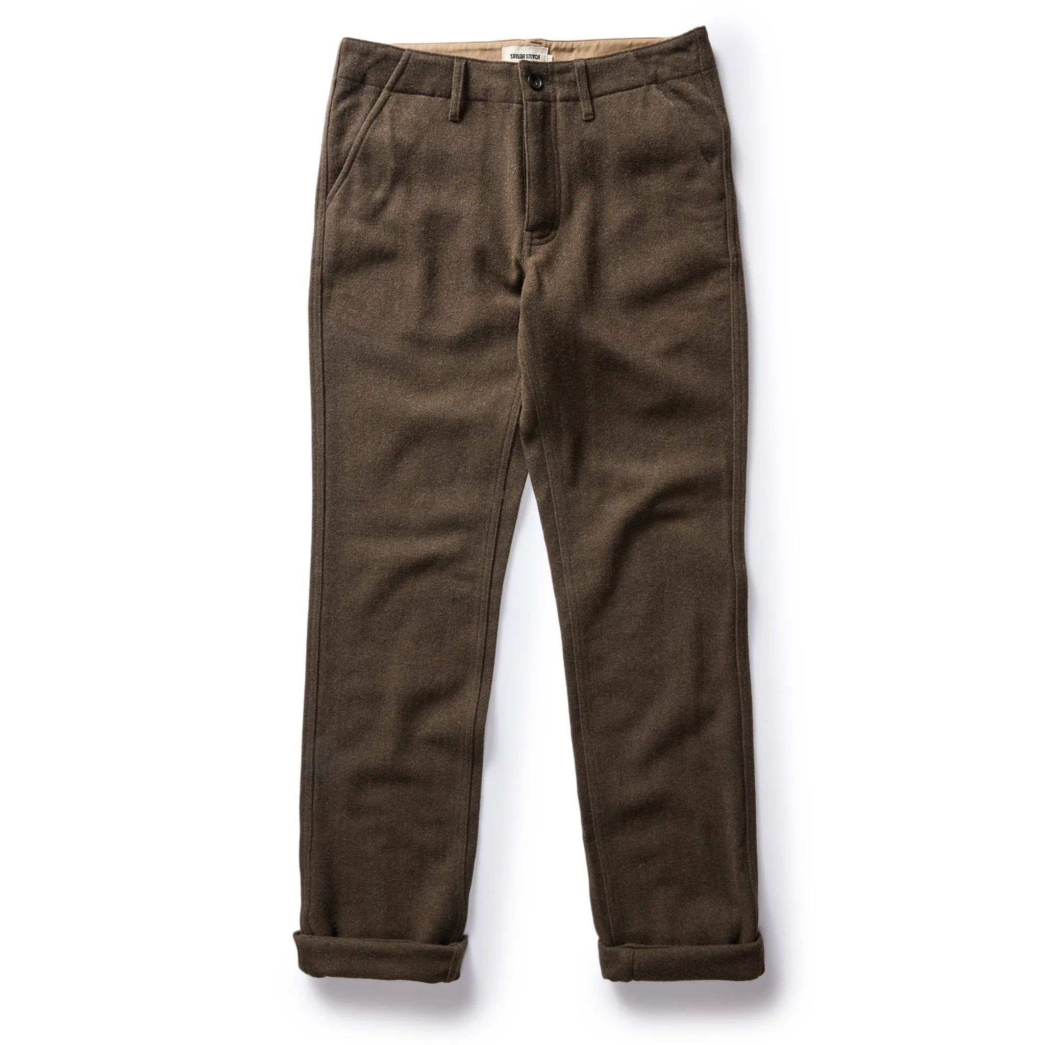 The Carnegie Pant in Army Herringbone Wool