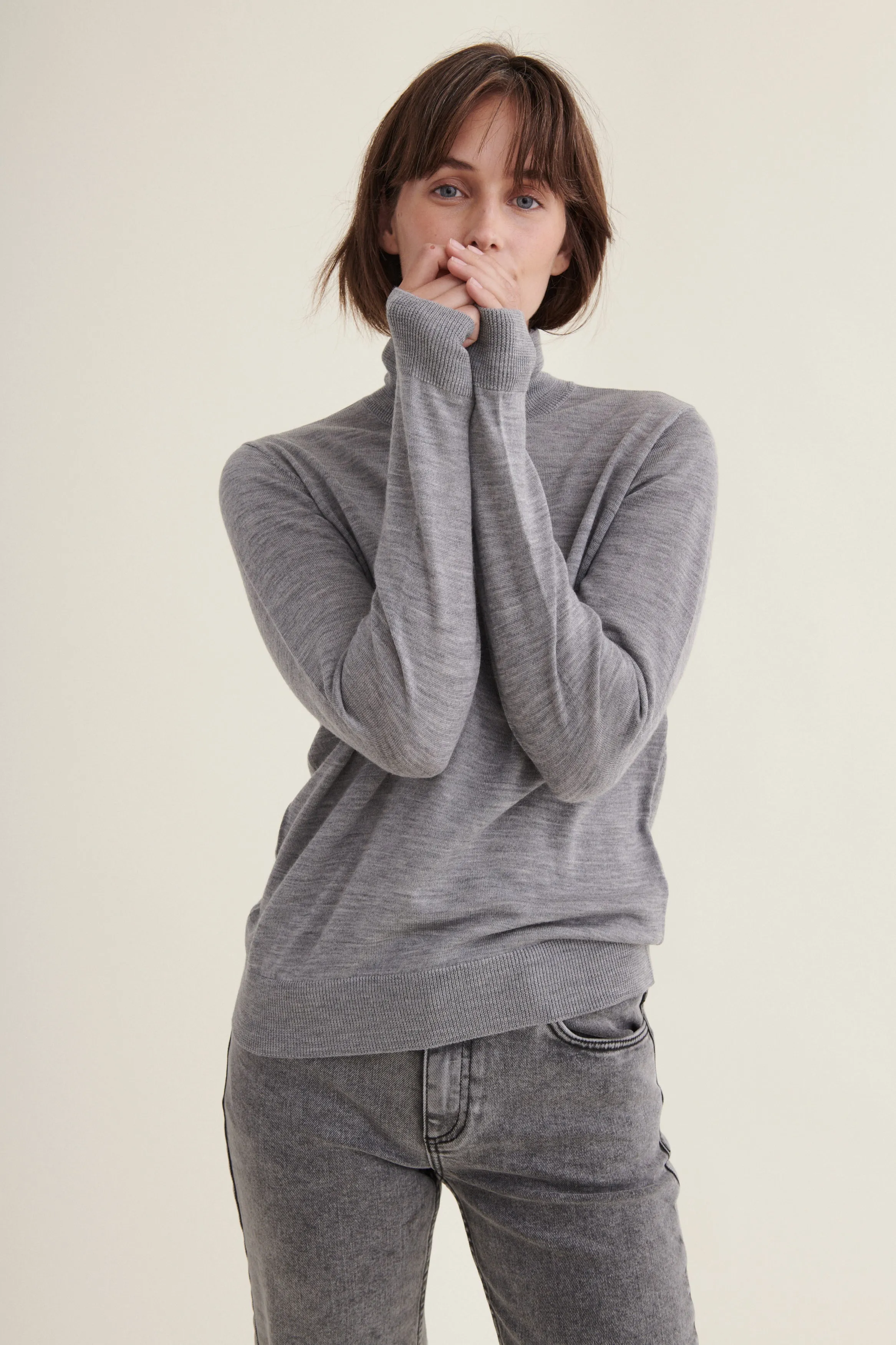 Vera Roll Neck - Light Grey Mel.