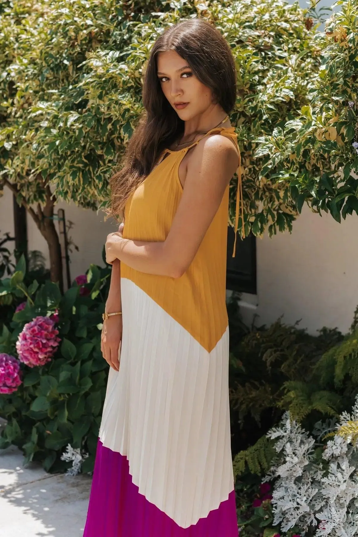 Vivienne Color Block Maxi Dress - Final Sale