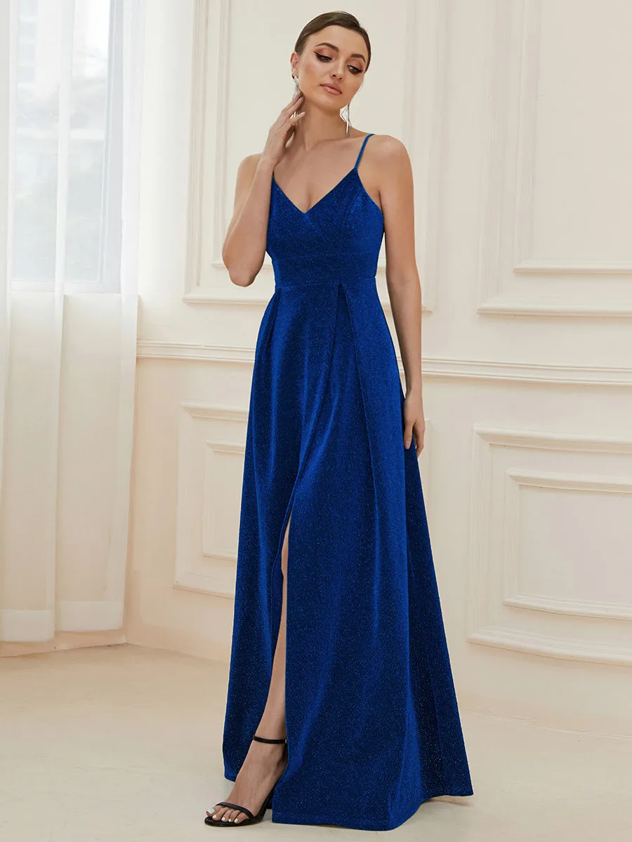 Wholesale Spaghetti Straps Evening Dresses With Pleated Decoration