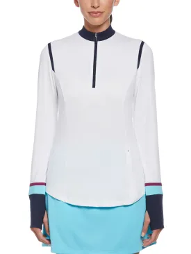 Women's Color Block 1/4 Zip Golf Shirt