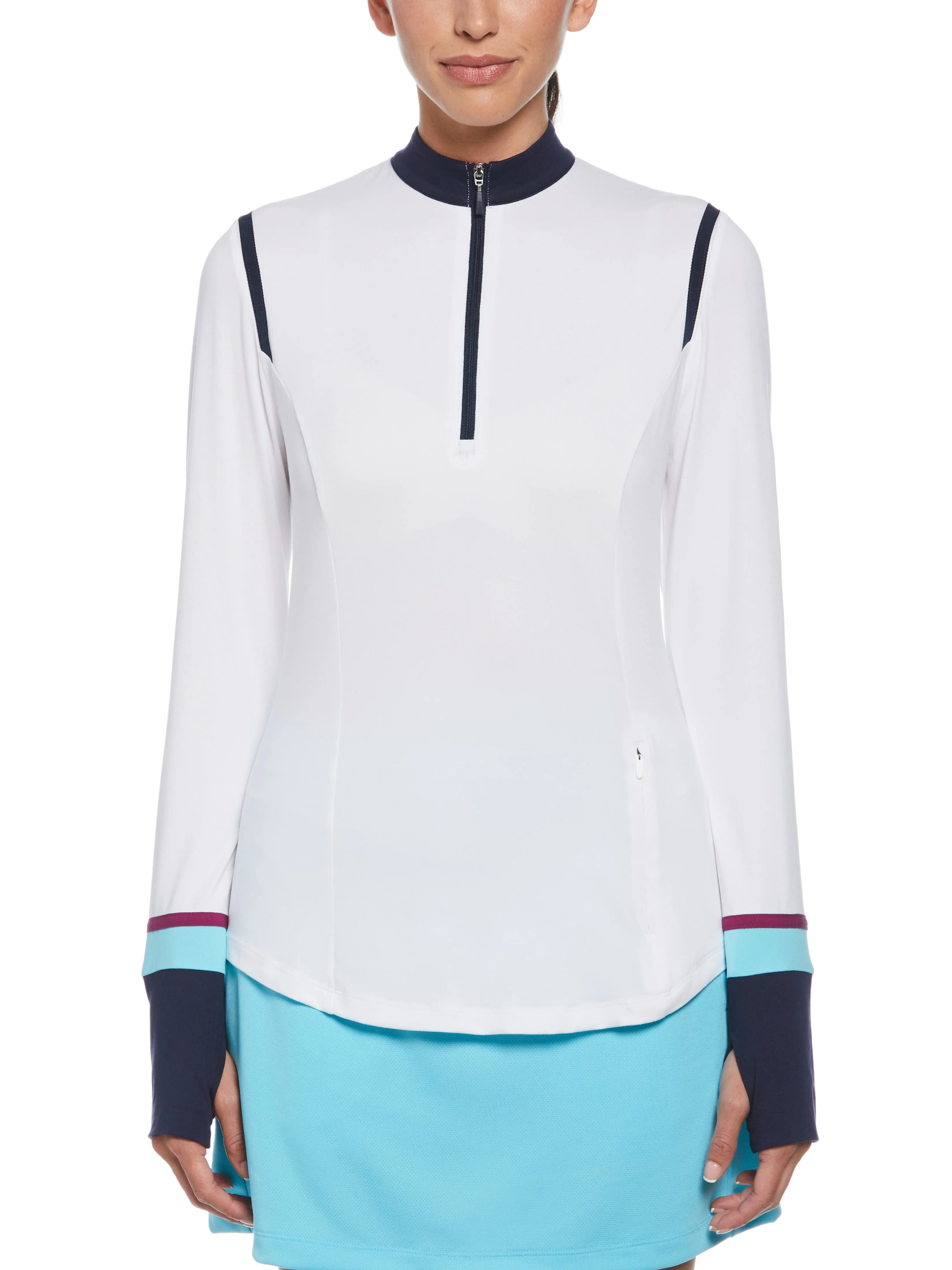 Women's Color Block 1/4 Zip Golf Shirt