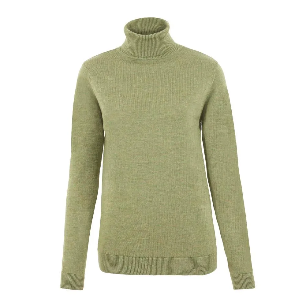 Womens Pure Extra Fine Merino Wool Roll Neck Jumper