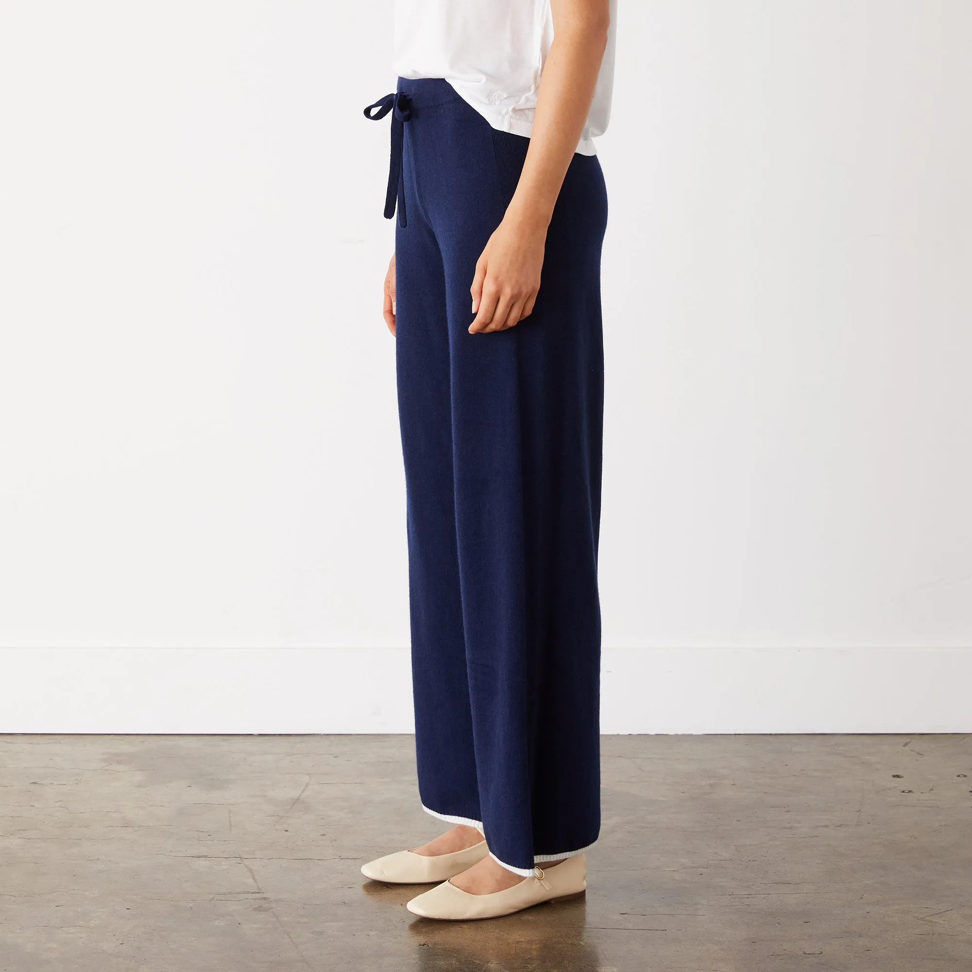 Wool Cashmere Wide Leg Sweat